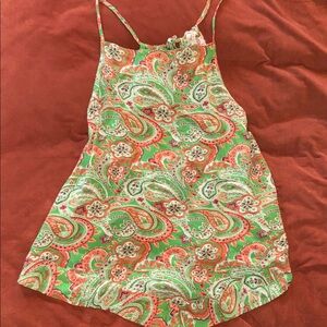 NATURAL LIFE Green and Orange Paisley Camisole